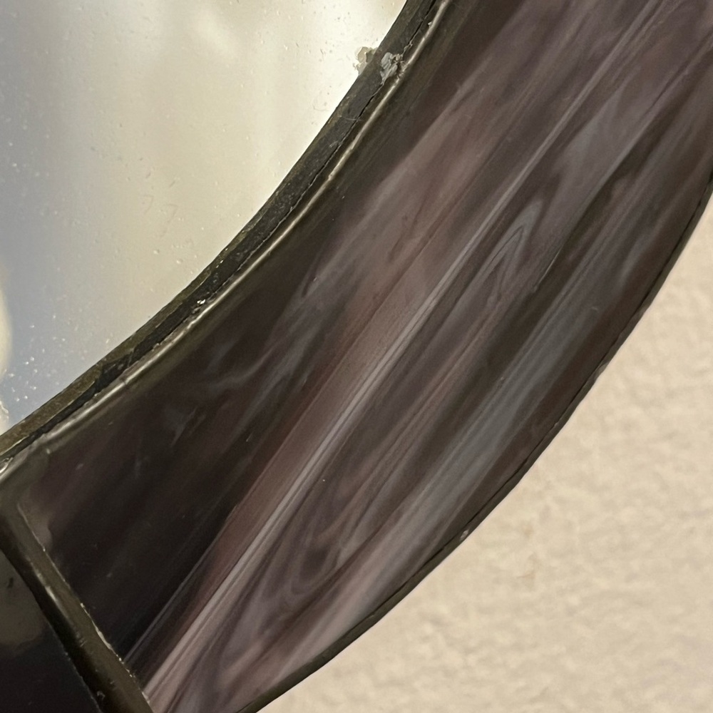 Vintage Purple Stained Glass Wall Mirror - Picture 5 of 7